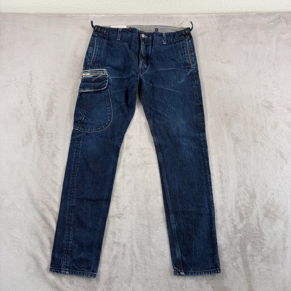Levi's 520 Tapered Cargo Jeans in Blue‎ Dark Wash Side Tabs Men 34x31